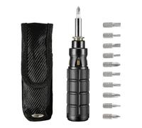 NONDK Tournevis à Cliquet Multibits 10 en 1, avec Embouts/à Fente/Torx/Hexagonaux et Tourne-Écrou de 1/4 de Pouce, avec Pochette de Ceinture