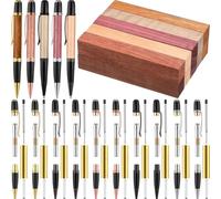 NONDK Twist Ballpoint Pen Kit Refill 10 Set Stylo Making Kit 10 Kit de Stylo à Bois 10 de Stylo en Bois Exotique en Cuivre pour le Bricolage