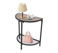 NoneDanGee Table console demi-lune à 2 niveaux avec espace de rangement, table basse simple semi-circulaire, tables modernes pour salon, entrée, couloir, bureau