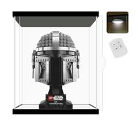 Nonemey Vitrine pour Collection et Salon en Acrylique avec LED Télécommandée - Boîte Vitrine Anti-Poussière pour Lego 76191 76223 Figurines,Modèles(Noir, 20x20x25 cm)