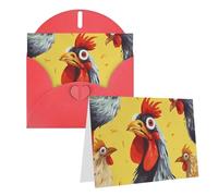 NONHAI Cartes de vœux avec enveloppes « Thinking of You » - Art - Peinture de poulet - Carte vierge pour toutes les occasions - Cartes de vœux pour anniversaire, fête prénatale, félicitations, mariage