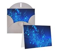 NONHAI Cartes de vœux avec enveloppes « Thinking of You » - Notes de musique bleues - Carte vierge pour toutes les occasions - Pour anniversaire, fête prénatale, félicitations, mariage, remerciement