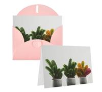 NONHAI Cartes de vœux avec enveloppes « Thinking of You » - Plante tropicale - Carte vierge pour toutes les occasions - Cartes de vœux pour anniversaire, fête prénatale, félicitations, mariage
