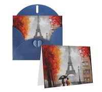 NONHAI Cartes de vœux avec enveloppes « Thinking of You » - Tour Eiffel - Carte vierge - Pour toutes les occasions - Pour anniversaire, fête prénatale, félicitations, mariage, remerciement