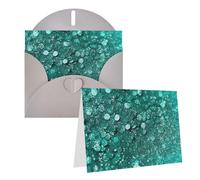 NONHAI Cartes de vœux avec enveloppes « Thinking of You » - Turquoise pailleté - Carte de vœux vierge pour toutes les occasions - Pour anniversaire, fête prénatale, félicitations, mariage