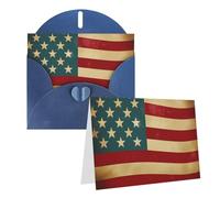 NONHAI Cartes de vœux avec enveloppes « Thinking of You » - Vintage - Drapeau américain - Carte vierge pour toutes les occasions - Pour anniversaire, fête prénatale, félicitations, mariage
