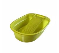 NonMiFyR Bassine à Linge Robuste avec Surface Striée Récipient Ménager Grande Capacité en PP pour Lavage à la Main d'Effets Délicats Adaptée aux Étudiants, Fruit Vert