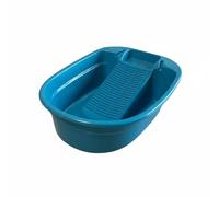 NonMiFyR Bassine à Linge Robuste avec Surface Striée Récipient Ménager Grande Capacité en PP pour Lavage à la Main d'Effets Délicats Adaptée aux Étudiants, Bleu Mer