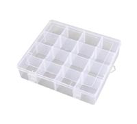 NonMiFyR Boîte de Rangement Transparente En Polypropylène avec Compartiments et Couvercle Sécurisé, Idéale pour Les Leurres de Pêche et Autres Accessoir, Grille 16