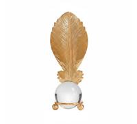 NonMiFyR Boule Décorative en Cristal avec Cadre de Fleurs Ajouré Sphère en Verre Pure Éclat Subtil Composition Équilibrée et Moderne Adaptée pour Décoration, Plated Leaf Crystal