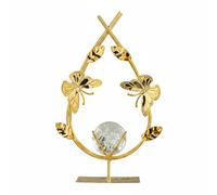 NonMiFyR Boule Décorative en Cristal avec Cadre de Fleurs Ajouré Sphère en Verre Pure Éclat Subtil Composition Équilibrée et Moderne Adaptée pour Décoration, Butterfly Crystal