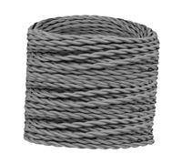 NonMiFyR Câble de en Cuivre Torsadé, Universel, 10 M, Deux Conducteurs Tressés, Gris