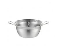 NonMiFyR Double Compartiment Inox Séparation Épaisse Forme Ronde Polyvalente Adaptée Réunion Familiale Repas Collectif Cuisine Professionnelle, 30CM, Silver Divided Flat