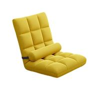 NonMiFyR Fauteuil de Sol Pliant avec Dossier Réglable, Canapé de Jeu, Fauteuil Lounge, Assise Douce en Flanelle et Mousse, Idéal pour Les Enfants et Les Adulte, Jaune