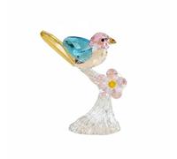 NonMiFyR Figurine Oiseau Décorative en Verre Artisanal avec Effet Lumineux Captivant et Finition Soignée Ornement Moderne pour Vitrine et Meuble Adaptée à la, Oiseau sur Branche, Entièrement Bleu
