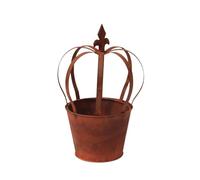 NonMiFyR Flowerpot Pot de Fleur Métal Rétro Vase Vintage Pot Plante Fer Couronne Vintage Usage Polyvalent Convient à La Décoration Intérieure Bureau Jardin Bal, 21x21x33cm