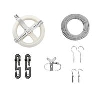 NonMiFyR Kit D'étendage Extérieur avec Câble Métallique de 45 M (150 Pieds) pour Le Camping et Le Jardin.