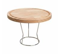 NonMiFyR Plateau de Service Pizza Plateau Présentoir Bois Plateau Surélevé Support Sécurisé Design Pratique Adapté au Buffet Réunion, 10 Pouces, Planche À Pizza En Chêne Avec Rainure Et Support