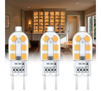 Noobibaba G6.35 LED 12V GY6.35 1,5W 150lm 3000K 3-Pack | T4 G6.35 LED JC Bi-Pin, Blanc Chaud 3000K, Remplace 10W Halogène, Non Dimmable, pour Lampadaire Table Suspension