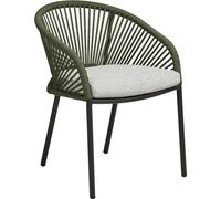 Noomi chaise de jardin avec coussin gris, vert.