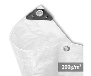 NOOR Bâche de Couverture Super - 200g/m² - 3x6 m - Blanc - Bâche Tout Usage pour Protection Contre Les intempéries - Idéale pour Le Jardin - stabilisée UV, enduite des Deux côtés, imperméable