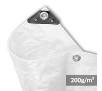 NOOR Bâche de Couverture Super - 200g/m² - 5x8 m - Blanc - Bâche Tout Usage pour Protection Contre Les intempéries - Idéale pour Le Jardin - stabilisée UV, enduite des Deux côtés, imperméable