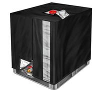 Noosverl IBC Bâche Réservoir d'eau, IBC Bache Cuve 420D Avec zip et cordon de serrage, 1000L Bâche Couverture Réservoir |Anti-poussière Anti-UV Anti-Pluie 120 x 100 x 116 cm Noir