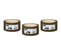 Nopi Lot De 3 Rubans Adhésif Universel Pour Emballage, 50 Mm X 66 M Marron