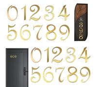 NOPVUFA 20 Pièces 5cm 3D Numéros de Boîte aux Lettres pour Extérieur, Créatives 0-9, Chiffre Boîte aux Lettres Exterieure Dorés d'Adresse de Porte Auto-Adhésifs pour Appartement Maison Chambre Bureau