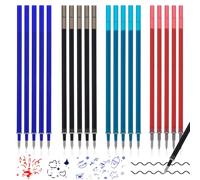 NOPVUFA 20 Pièces Mines de Rechange Stylo Effaçables, Compatible avec Legami, Pointe 0,7 mm, Hauteur 13 cm, Recharge Bleu, Noir, Rouge, Vert