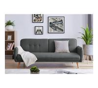 Nora canapé scandinave convertible 3 places en tissu gris foncé