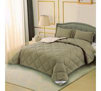 NORA HOME Couette 200x260 Beige Ultra Chaude pour lit 1 Personne Réversible 400 GR/m². Anti-acariens. Antibactérien. Niveau Thermique 4.5/5. Fibre de Qualité 3D. Certifié Oeko-Tex - Bicolor