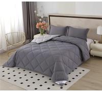 Nora Home Couette 200x260 Gris Ultra Chaude pour lit 1 Personne Réversible 400 GR/m². Anti-acariens. Antibactérien. Niveau Thermique 4.5/5. Fibre de Qualité 3D. Certifié Oeko-Tex - Bicolor