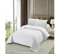 Nora Home Couette Été 220x220 pour lit 2 Personnes. Anti-acariens. Edredon Toutes Les Saisons Légère Blanc Garnissage 125 g/m². Fibre de Qualité 3D. Lavable en Machine - Fresh
