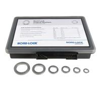 Nord-Lock Lot de 100 paires de rondelles de verrouillage en acier dans une boîte de rangement - Tailles M6, M8, M10, M12, M16, M20