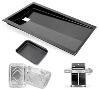 Nordic Bbq Store 67767/67758 Bac à graisse avec récupérateur et lot de 10 revêtements en aluminium pour barbecues à gaz Weber Genesis série 300 avec bouton de commande latéral (2007-2010), Genesis