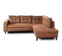 NORDIC - Canapé d'angle L - 5 places - Convertible - Industriel vintage - Droit - Marron Marron G
