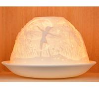 Nordic Light Abat-jour | Assiette porte-bougie en forme de fée | Idée cadeau | Accessoires pour bougies | Motif dentelle | Taille unique