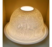 Nordic Light Abat-Jour | One I Love | Assiette Porte-Bougie | Idée Cadeau en Dentelle | Accessoires pour Bougies, Motif Blanc, Taille