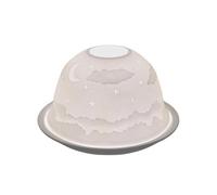 Nordic Light Photophore pour Bougie Chauffe-Plat, Abat-Jour et Assiette, Pochoir pour Salon, Table de Salle à Manger, Accessoires de décoration d'intérieur - Porcelaine, Taille Unique, Motif Blanc