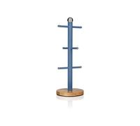 Nordic Porte Tasse à Café Arbre à 6 Tasses Acier au Carbone et Base en Bambou Nordic Bleu