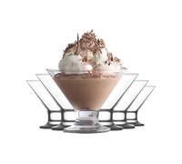 NORDIC SCHILLER Coupes à Glace en Verre Lot de 6 165ml 100% SANS PLOMB Verrines à Pied, Plats à Sundae, Verres à Crème Glace Pudding Dessert, Ice Cream Bowls, Dessert Bowls