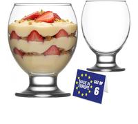 NORDIC SCHILLER Coupes à Glace en Verre Lot de 6 280ml 100% SANS PLOMB Verrines à Pied, Plats à Sundae, Verres à Crème Glace Pudding, Bols à Dessert, Ice Cream Bowls, Dessert Bowls