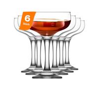 NORDIC SCHILLER Verres à Champagne Coupé, Lot de 6, 235ml 100% SANS PLOMB Verre Cocktail, Verre Martini, Margarita; Verres Coupes à Champagne, Coupes à Cocktails, Lavables au Lave-vaisselle