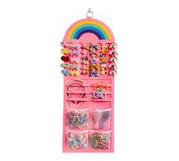 Nordic-style Hanging Organizer | Hair Clip Organizer Rainbow Wall Holder | Girls Bow Holder Room Decor For Daughters Kids Headband Jewelry Scrunchies Sunglasses Nursery Bedroom Closet Door Vanity S