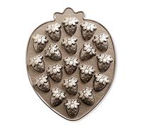 Nordic Ware Fraise Patch Moule à gâteau en fonte d'aluminium avec motif fruits anti-adhésif Couleur caramel