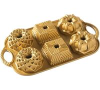 Nordic Ware Mini Turban Geo Bundtlette Baking Mould Gold - 6 pieces