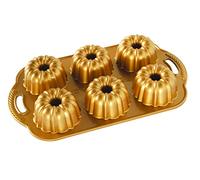 Moule à gâteau ANNIVERSARY BUNDLETTE BUNDT , pour 6 minibundt cakes, gold, Nordic Ware