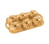 Nordic Ware Moule à gâteau Heritage 6 mini Bundt Or 0,9 L Aluminium