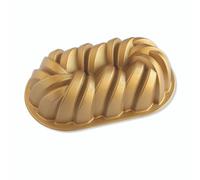 Nordic Ware Moule à cake tressé en fonte d'aluminium avec motif tressé - Fabriqué aux États-Unis - Couleur : doré